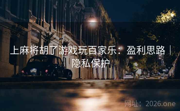 上麻将胡了游戏玩百家乐：盈利思路｜隐私保护